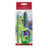 Faber-Castell Dino Jumbo rašymo rinkinys, žalias, 3 pieštukai, 3 mm švinas, ergonomiškas trikampis, nesilaužantis, nuo 3 metų 111529