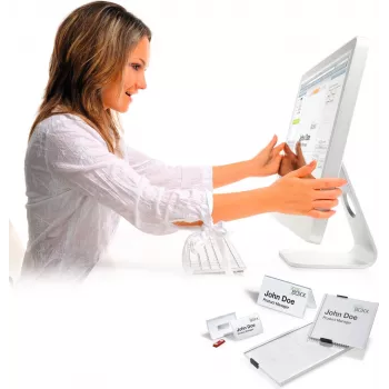 DURABLE BADGEMAKER įdėklo etiketės 30 x 65 mm, baltos, 100 įdėklų (20 lapų po 5) 142302
