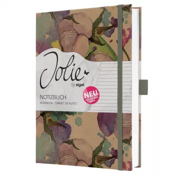 SIGEL Jolie Pure Cottonflowers užrašų knygelė A5 liniuotė kietu viršeliu 176 puslapiai balta 100gsm JN855