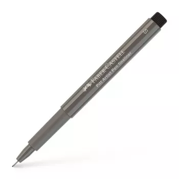 Faber-Castell PITT Artist Pen, šiltai pilka IV, pigmentuoti Indijos rašalo, teptuko antgalis, didelis šviesos atsparumas, 1 rašiklis 167073