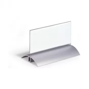 DURABLE PRESENTER DE LUXE Stalo vardo lentelė, Dvipusė, 61 x 150 mm įdėklas, Skaidrus akrilas, 2 vienetai 820119