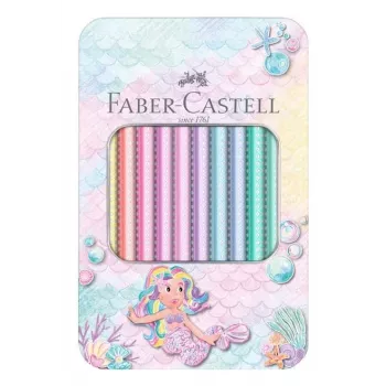 Faber-Castell Sparkle Jumbo trikampiai spalvoti pieštukai, 10 dalių rinkinys, įvairių spalvų, 3,8 mm šerdis, minkštos rankenos zona, atsparūs lūžimui, FSC sertifikuota mediena 210910