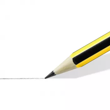 Staedtler Noris HB grafito pieštukų rinkinys, 10 vienetų, geltonai juodomis juostelėmis, šešiakampis, FSC mediena, super klijuotos šerdies, EN 71 120-2BK10D