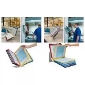 DURABLE VARIO PRO 10 A4 Sichttafelsystem stalinis stovas, 10 skydelių, pilkas/juodas 557900