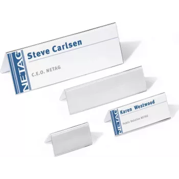DURABLE Stalo vardų lentelių laikiklis Tent Card 61/122x210 mm akrilas 10 vnt. 803419
