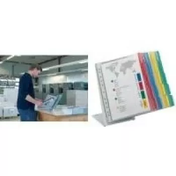 DURABLE FUNCTION TABLE 20 A4 stalinė dokumentų rodymo sistema, 20 skydelių, juodas rėmas, šviesiai pilkas pagrindas 568800