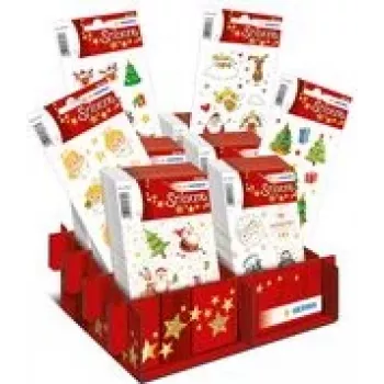 HERMA Weihnachts-Sticker DECOR Glitzernde Weihnachtszeit Display, popieriniai lipdukai su blizgiu apdaila, klasikiniai kalėdiniai motyvai, 1 display (15624)