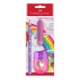 Faber-Castell Unicorn Jumbo rašymo rinkinys, violetinės spalvos, 3 dalys, 3 mm švinas, ergonomiška trikampė rankena 111528