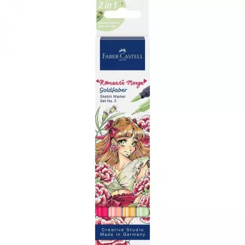 Faber-Castell Goldfaber eskizų žymeklių rinkinys Romantic Manga (2 alkoholiniai dvigalių antgalių žymekliai) 164722