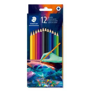 STAEDTLER šešiakampiai spalvoti pieštukai Edition 1, 12 dalių kartono dėklas, tamsūs atspalviai, 3,0 mm šerdis 175C12E2-1