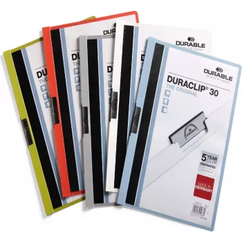 DURABLE DURACLIP 30 A4 segtuvas su spaustuku mėlynas (25 vnt. pakuotė) 220057
