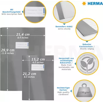 HERMA A4 pratybų sąsiuvinio viršelis kartoninis rudas 19754