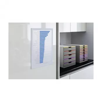DURABLE DURAFRAME A4 lipni informacinė lenta, sidabrinė, 2 vnt. pakuotė 487202