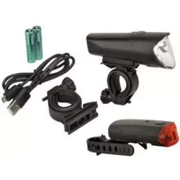 FISCHER dviračio LED apšvietimo rinkinys 40/20/10 liuksų, StVZO patvirtintas, juodas (85346)