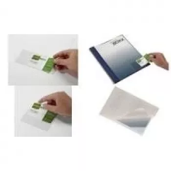 DURABLE POCKETFIX lipni kišenė 90x57mm, išpjova nykščiui, permatoma, 100 vnt. paketas 837919