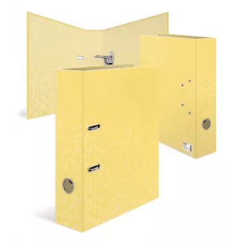 HERMA Color Standard segtuvas su svirtiniu mechanizmu, DIN A4, geltonas, 70 mm nugarėlė, kartonas, 1 vnt. 20114