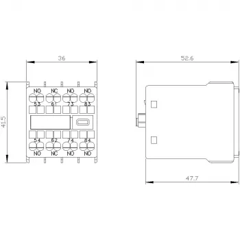 Siemens pagalbinis kontaktų blokas 3RH2911-2GA31, 1 NO + 1 NC, varžtiniai gnybtai, priekinis montavimas