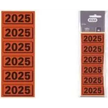 ELBA 2025 raudonos savaiminio lipnumo indeksavimo etiketės 57 x 25 mm (120 etikečių) aplankams