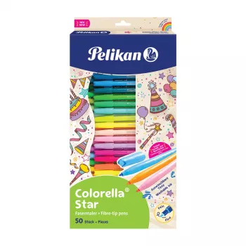 Pelikan Colorella Star C302/50 flomasterių rinkinys, 50 įvairių spalvų, vandeniniai nuplaunami rašalai, ventiliuojami dangteliai 825092