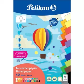 Pelikan spalvoto kartono blokas DIN A5, 40 lapų, 120 g/m², 21 spalvų, su viršutiniu įrišimu 300002259