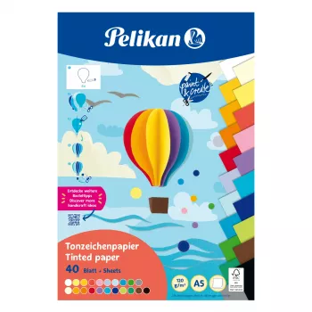 Pelikan spalvoto kartono blokas DIN A5, 40 lapų, 120 g/m², 21 spalvų, su viršutiniu įrišimu 300002259