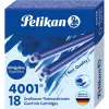 Pelikan 4001 GTP/18 Royal Blue didelės talpos rašalo kasetės, 18 vnt. pakelis 300735