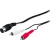 Wentronic AVK 114-150 1,5 m 5 kontaktų DIN į 2x RCA kištukinis audio kabelis - juodas 50014