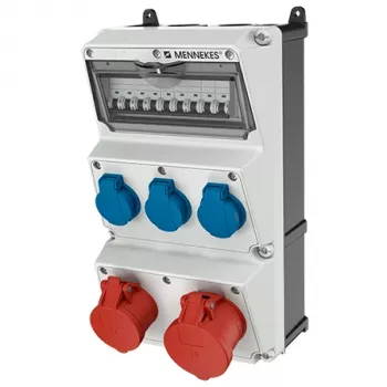 MENNEKES AMAXX 930011 Sieninė lizdų kombinacija, 63 A, IP44, pilka