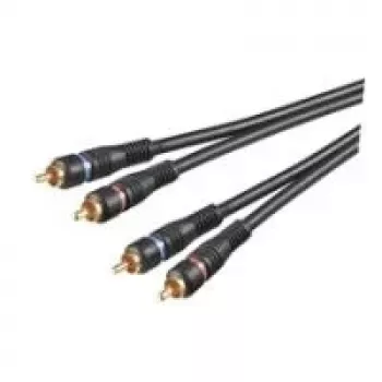 Wentronic AVK 132-1000 10 m RCA garso kabelis, 2x RCA male į 2x RCA male, juodas 50434