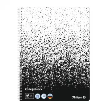 Pelikan Collegeblock Color Edition, A4, juodas/baltas su 2 paraštėmis, 80 lapų, 70 g/m², be medienos, 4 skylių perforacija, 1 vnt. 400197021