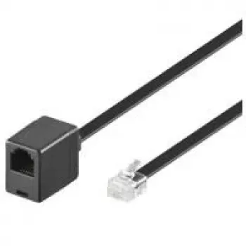 Wentronic Goobay Modulinis prailginimo kabelis RJ12 6P6C vyriškas į moterišką, 6 m, juodas 68264