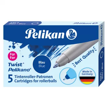 Pelikan ritinėlio rašiklio rašalo kasetės, 5 vnt. rinkinys, mėlynos (824705)