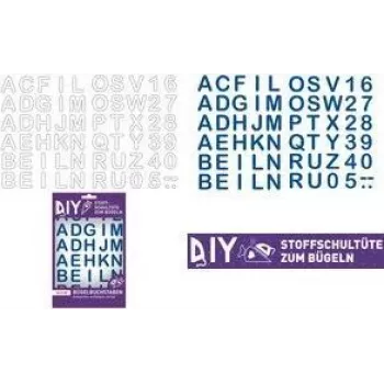 ROTH Lyginami raidžių lipdukai DIY audinio mokykliniam kūgiui, balti, A–Z abėcėlė, 150 x 210 mm lapas, 1 lapas 658116