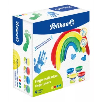 Pelikan pirštų dažai Basic Colours, 4 vienetų rinkinys, vandeniniai, dermatologiškai testuoti, lengvai nuplaunami - 1 vienetas (701570)