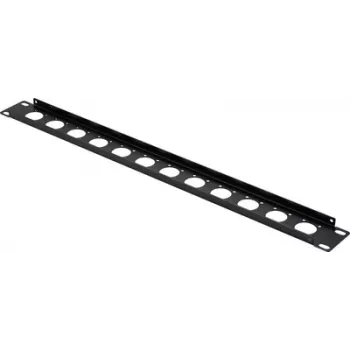 Renkforce 19 colių 1U 12 prievadų komutacinės panelės priekinė plokštė XLR/USB/BNC lizdams, juoda (RF-7116962)