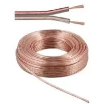 Wentronic Goobay garso kolonėlės kabelis permatomas CU, 10 m ritinys, 2 x 2,5 mm² 15130