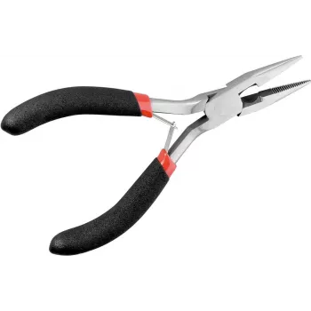 Wentronic plokščios-apvalios smailiasnukės replės 125 mm su dantytais žandais (25 mm)