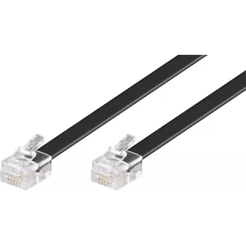 Wentronic Goobay RJ12 modulinis kabelis, 6P6C vyriškas-vyriškas, 15 m, juodas 50324