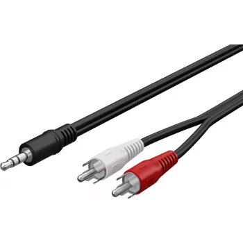 Wentronic Goobay 3,5 mm jack į 2x RCA adapterio kabelis, 20 m, juodas 50779