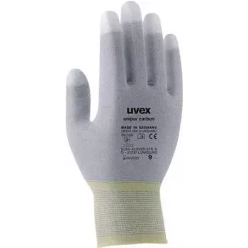 Uvex Unipur Carbon Nailono Megztos Apsauginės Pirštinės, PU Dengtos Delnas ir Pirštų Galai, ESD Saugios, Dydis 8 6055608
