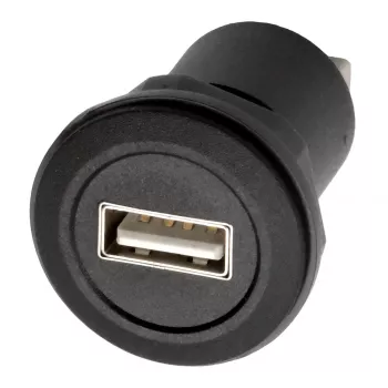 EXSYS EX-49212 USB 2.0 skydelio montavimo adapteris, USB-A moteriškas į USB-A moterišką, juodas