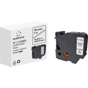 Renkforce RF-LT-D45803 suderinama DYMO D1 etikečių juostos kasetė, 19 mm, balta/juoda, 7 m RF-6027838