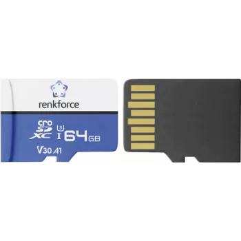Renkforce RFEmSD64 microSDXC 64 GB A1 V30 U3 Class 10 atminties kortelė su SD adapteriu RF-7488704