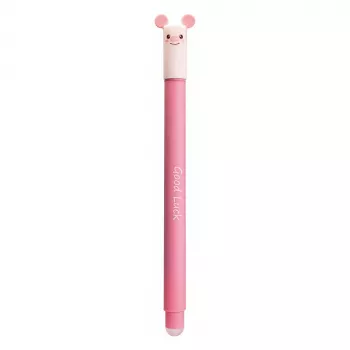 Faber-Castell Eberhard Faber Animal Erase it! gelinis rašiklis kiaulės dizainu, mėlynas, 0,7 mm, trinamas, užpildomas 582106