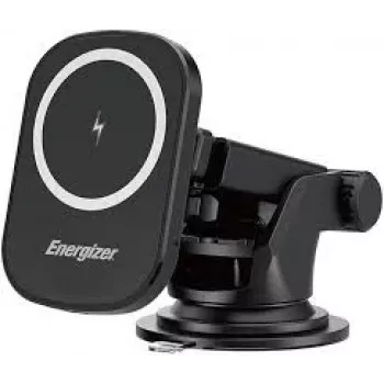 ENERGIZER ECA007 Qi 15W belaidis automobilinis įkroviklis su automatiniu jutikliu ir spaustuku, juodas