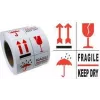 RILLPRINT 76900 Įspėjamieji lipdukai FRAGILE / KEEP DRY Nuolatiniai klijai Balti/Raudoni/Juodi 74x105mm 500 lipdukų ritinyje