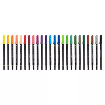 Faber-Castell Eberhard Faber Artist Color dvigubo antgalio flomasterių rinkinys, 24 vnt., flomasteris ir teptuko antgalis, įvairios spalvos 558224