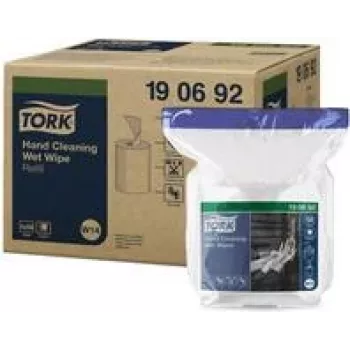 TORK 190692 „Premium“ rankų valymo servetėlės, 58 vnt., 300 x 270 mm, be tirpiklių, pH neutralios, su alaviju ir glicerinu, perpildoma talpa
