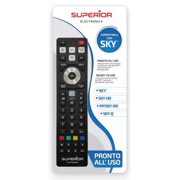 SUPERIOR ELECTRONICS pakaitinis nuotolinio valdymo pultas SUPTRB027, skirtas Sky - juodas