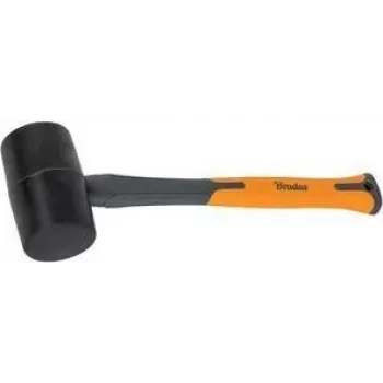 Bradas guminis plaktukas 450 g antracito/oranžinės spalvos 340 mm stiklo pluošto kotas neslystantis TPR sukibimas DIY-HF6045